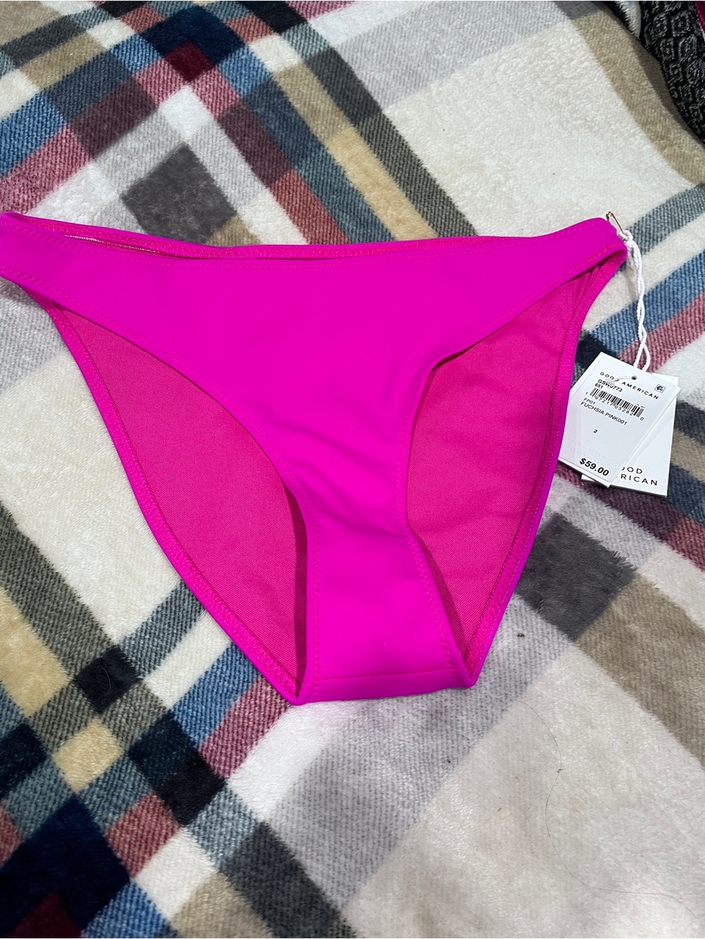 Women's Hot Pink Bikini Bottom - Good American - XL